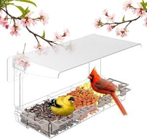 Clear Window Bird Feeder Outdoors